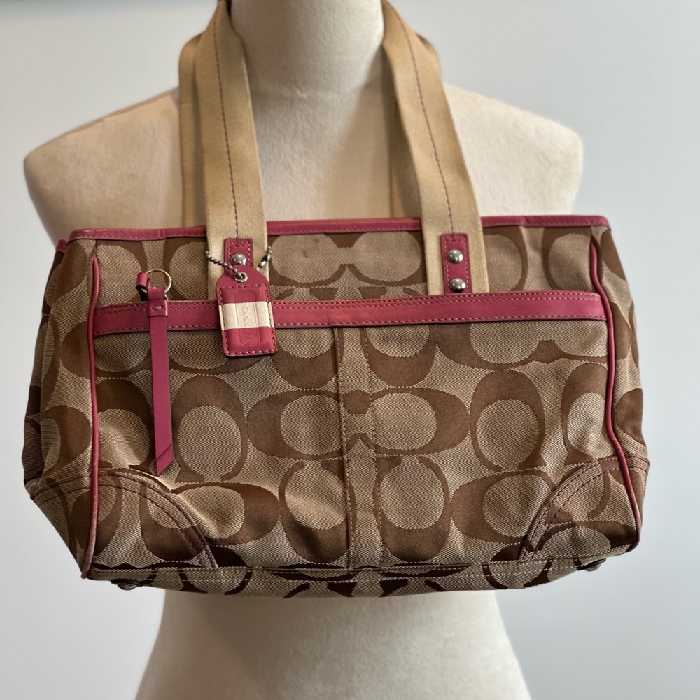 Coach Bag Pre-loved pink brown town